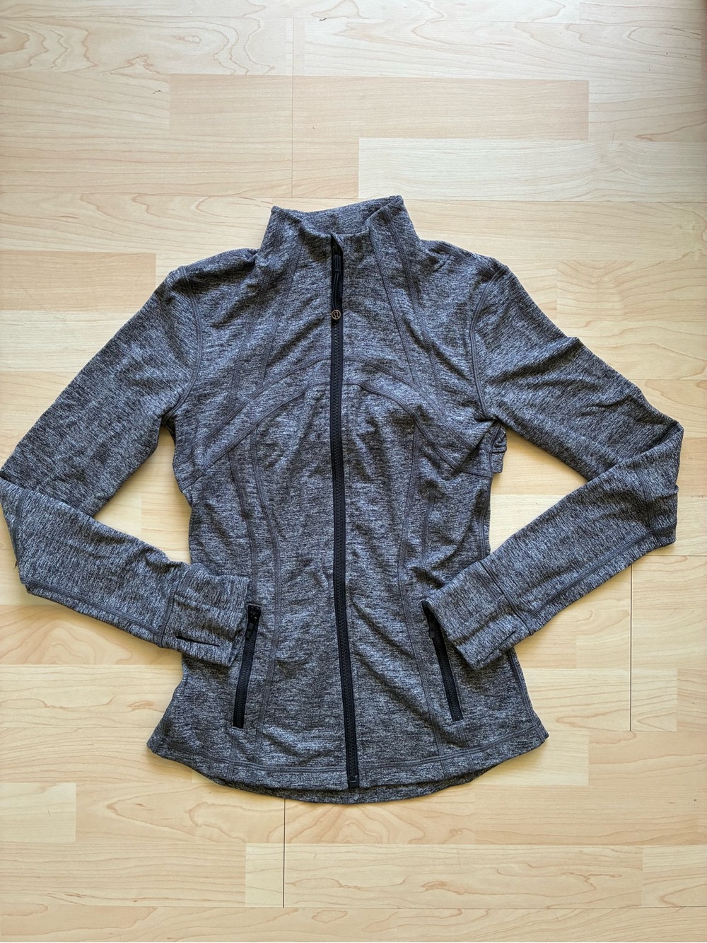 Lululemon Define Heathered Gray Full Zip Track Jacket Pockets Women Size 6